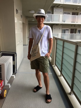 「TODD SNYDER（トッドスナイダー）のアイテム（パンツ）」を使った、K3N5K3さん（メンズ・175cm）の夏コーディネート