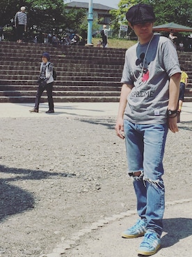 「MR.GENTLEMAN（ミスタージェントルマン）のアイテム（アクセサリー）」を使った、K3N5K3さん（メンズ・175cm）の春コーディネート