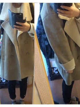 「archives（アルシーヴ）のアイテム（ムートンコート）」を使った、naokoさん（レディース・155cm）の冬コーディネート