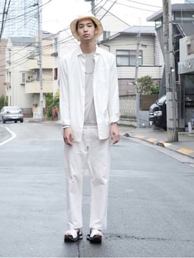 白シャツ パンツ のメンズ人気ファッションコーディネート 季節 6月 8月 Wear