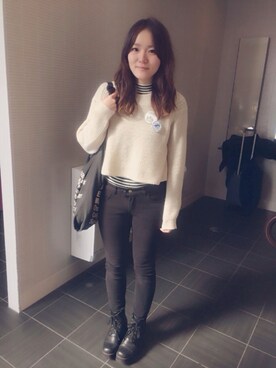 「JEANASIS（ジーナシス）のアイテム（ワンピース/ドレス）」を使った、かほこ。さん（レディース・161cm）の春コーディネート