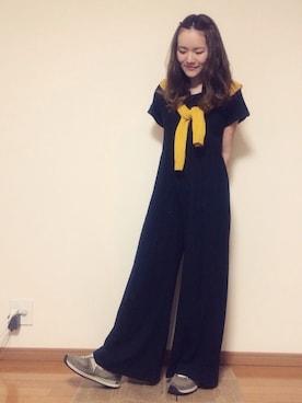 「JEANASIS（ジーナシス）のアイテム（つなぎ/オールインワン）」を使った、かほこ。さん（レディース・161cm）の夏コーディネート