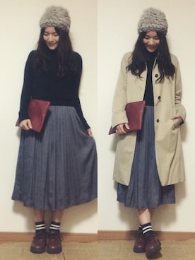 「H&M（エイチ・アンド・エム）のアイテム（その他シューズ）」を使った、かほこ。さん（レディース・161cm）の秋コーディネート