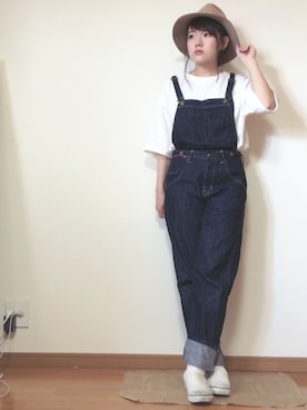 「cepo（セポ）のアイテム（サロペット/オーバーオール）」を使った、かほこ。さん（レディース・161cm）の春コーディネート