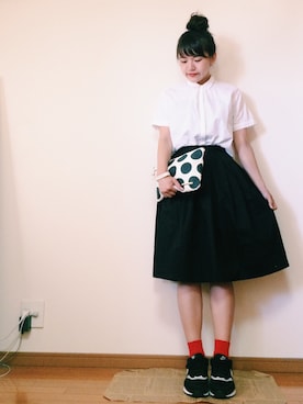 「chambre de charme（シャンブルドゥシャーム）のアイテム（バッグ）」を使った、かほこ。さん（レディース・161cm）の夏コーディネート