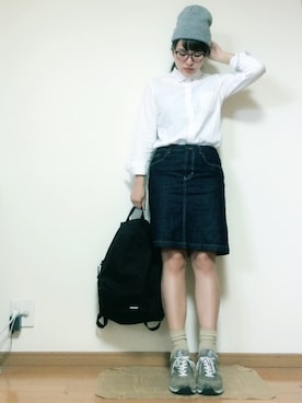 「H&M（エイチ・アンド・エム）のアイテム（ニットキャップ/ビーニー）」を使った、かほこ。さん（レディース・161cm）の秋コーディネート