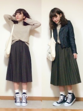 「A part by（アパートバイ）のアイテム（その他アウター）」を使った、かほこ。さん（レディース・161cm）の秋コーディネート