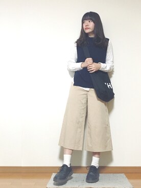 「DHOLIC（ディーホリック）のアイテム（その他シューズ）」を使った、かほこ。さん（レディース・161cm）の春コーディネート