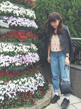 「DHOLIC（ディーホリック）のアイテム（その他シューズ）」を使った、かほこ。さん（レディース・161cm）の春コーディネート