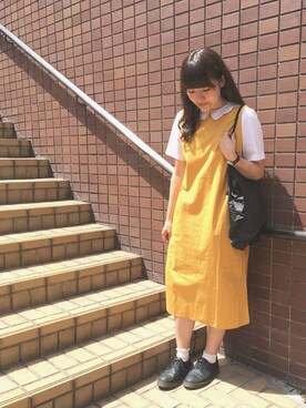 「DHOLIC（ディーホリック）のアイテム（その他シューズ）」を使った、かほこ。さん（レディース・161cm）の春コーディネート