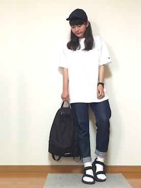 「H&M（エイチ・アンド・エム）のアイテム（キャップ）」を使った、かほこ。さん（レディース・161cm）の春コーディネート