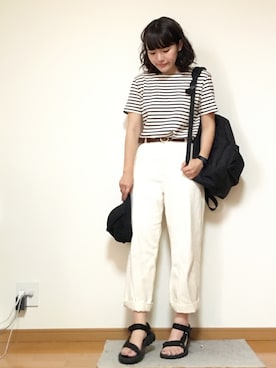 「H&M（エイチ・アンド・エム）のアイテム（キャップ）」を使った、かほこ。さん（レディース・161cm）の夏コーディネート