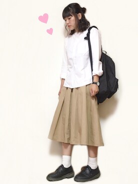 「DHOLIC（ディーホリック）のアイテム（その他シューズ）」を使った、かほこ。さん（レディース・161cm）の秋コーディネート