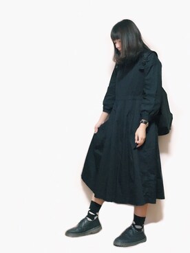 「DHOLIC（ディーホリック）のアイテム（その他シューズ）」を使った、かほこ。さん（レディース・161cm）の秋コーディネート