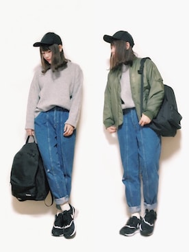 「YAKPAK（ヤックパック）のアイテム」を使った、かほこ。さん（レディース・161cm）の冬コーディネート