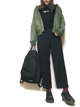 「DHOLIC（ディーホリック）のアイテム（その他シューズ）」を使った、かほこ。さん（レディース・161cm）の冬コーディネート