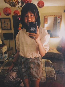 「Supreme.La.La.（シュープリームララ）のアイテム（オールインワン・サロペット）」を使った、Lu Yangさん（レディース・160cm）の夏コーディネート