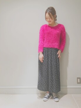 「ピンクニット」｜sayaさん（レディース・164cm）の秋コーディネート