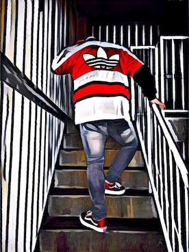 「アイテム（ジャージ、レッド系）」を使った、xxxtkyxxxさん（メンズ・177cm）の秋コーディネート