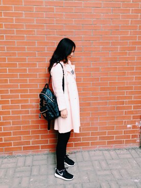 「アイテム（ピーコート、ピンク系）」を使った、yakuさん（レディース・160cm）の春コーディネート