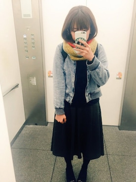 「NICE CLAUP（ナイスクラップ）のアイテム（ブルゾン）」を使った、おいもさん（レディース・159cm）の秋コーディネート