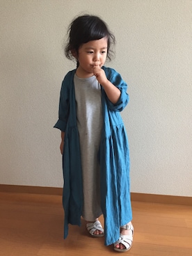 「アイテム（シャツワンピース）」を使った、Kanさん（キッズ・100cm）の夏コーディネート