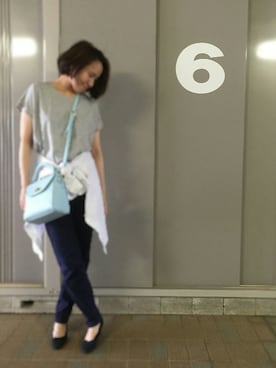 「rough（ラフ）のアイテム（トップス）」を使った、084さん（レディース・155cm）の夏コーディネート