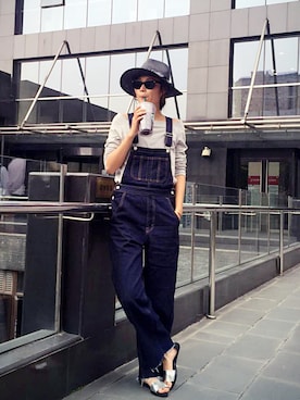 「MOUSSY（マウジー）のアイテム（サロペット/オーバーオール）」を使った、Hana_tyouさん（レディース・168cm）の春コーディネート