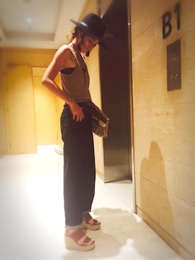 「アイテム（キャミソール、ベージュ系）」を使った、Hana_tyouさん（レディース・168cm）の夏コーディネート