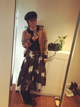 「KBF（ケイビーエフ）のアイテム（ナイロンジャケット）」を使った、Hana_tyouさん（レディース・168cm）の秋コーディネート