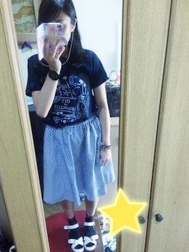 「B.L.U.E（ビーエルユーイー）のアイテム（スカート）」を使った、m.sさん（レディース・160cm）の夏コーディネート