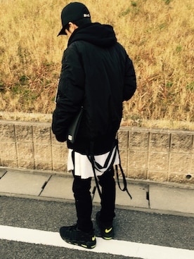 「STAMPD（スタンプド）のアイテム（ジャケット/アウター）」を使った、187さん（メンズ・165cm）の冬コーディネート
