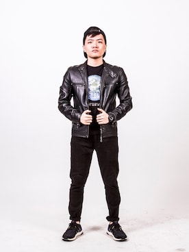 「SMGのアイテム（帽子）」を使った、Edison さん（メンズ・163cm）の冬コーディネート