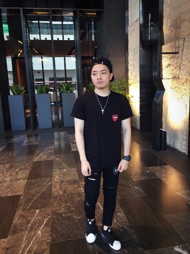 「SMGのアイテム（帽子）」を使った、Edison さん（メンズ・163cm）の夏コーディネート
