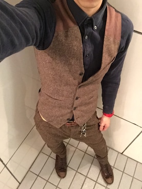 「TOPMAN（トップマン）のアイテム（フォーマルスーツ/小物）」を使った、shoooooriさん（メンズ・176cm）の秋コーディネート