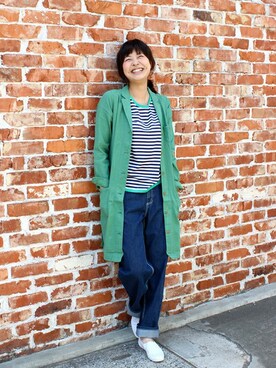 「ショップコート」｜「アイテム（ワンピース/ドレス）」を使った、Kさん（レディース・166cm）の春コーディネート