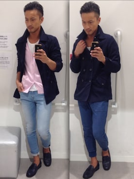 「ピンクニット」｜YASUさん（メンズ・182cm）の冬コーディネート