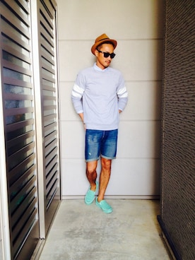 「スウェット×シャツ」｜YASUさん（メンズ・182cm）の春コーディネート