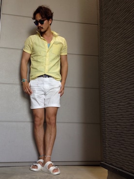 「Handmade（ハンドメイド）のアイテム（アンクレット）」を使った、YASUさん（メンズ・182cm）の春コーディネート