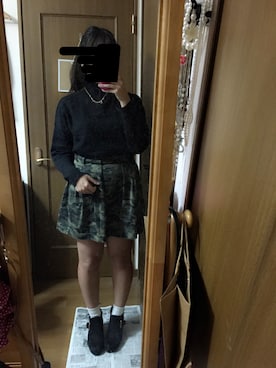 「黒ニット」｜みおさん（レディース・154cm）の秋コーディネート