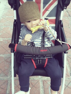 「Apricaのアイテム」を使った、Cさん（キッズ・80cm）の冬コーディネート