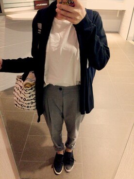 「UNIQLO（ユニクロ）のアイテム（カーディガン/ボレロ、ブラック系）」を使った、mayuさん（レディース・156cm）の夏コーディネート