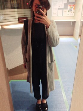 「LOWRYS FARM（ローリーズファーム）のアイテム（カーディガン/ボレロ、グレー系）」を使った、mayuさん（レディース・156cm）の秋コーディネート