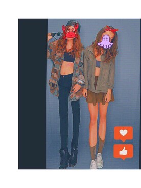 「halloween」｜「アイテム（キャップ）」を使った、chieさん（レディース・165cm）の秋コーディネート