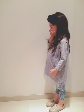 「アイテム（ヘアアクセサリー、ブルー系）」を使った、⁂sooora⁂さん（キッズ・110cm）の秋コーディネート