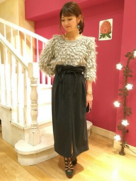 「ME COUTURE（ミークチュール）のアイテム（スカート）」を使った、DEICYさん（レディース・161cm）の秋コーディネート
