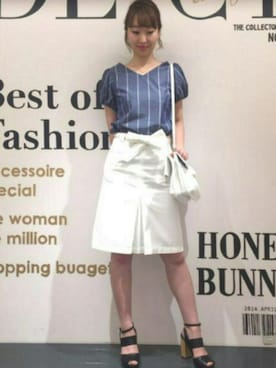 「ME COUTURE（ミークチュール）のアイテム（スカート）」を使った、DEICYさん（レディース・159cm）の夏コーディネート