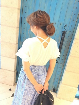 「ブルー x ホワイト」｜DEICYさん（レディース・159cm）の夏コーディネート