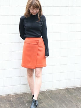 「テラコッタ」｜DEICYさん（レディース・162cm）の冬コーディネート