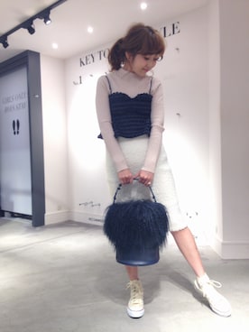 「DEICY（デイシー）のアイテム（バッグ）」を使った、DEICYさん（レディース・159cm）の冬コーディネート